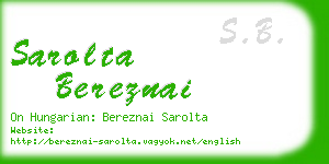 sarolta bereznai business card